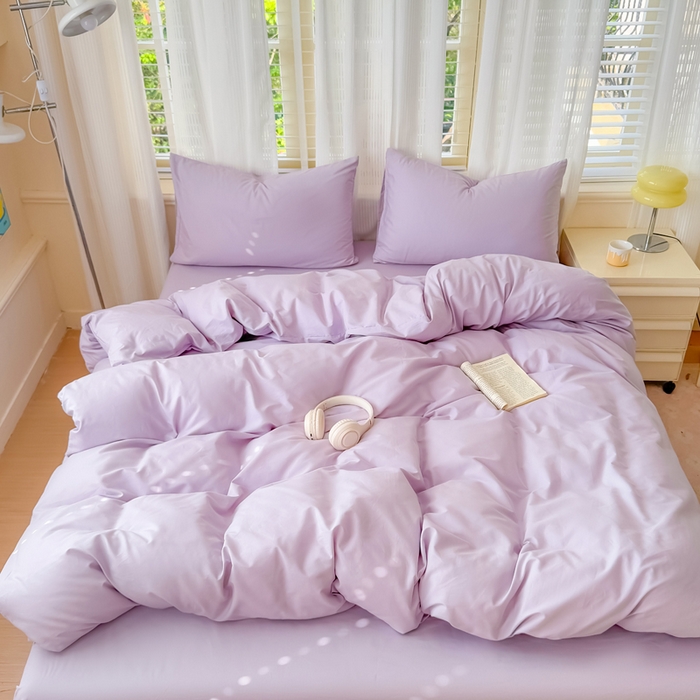 91家纺网 家纺一手货源 找家纺 疆东 【疆东】2026高端100%新疆全棉长绒棉磨毛被套纯色100支纯棉磨毛被套单品件被罩学生单双人被套 M紫色单被套（长绒棉全棉磨毛）