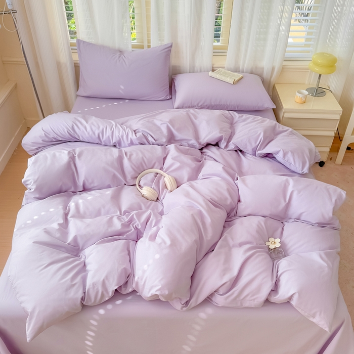 91家纺网 家纺一手货源 找家纺 疆东 【疆东】2026高端100%新疆全棉长绒棉磨毛被套纯色100支纯棉磨毛被套单品件被罩学生单双人被套 M紫色单被套（长绒棉全棉磨毛）