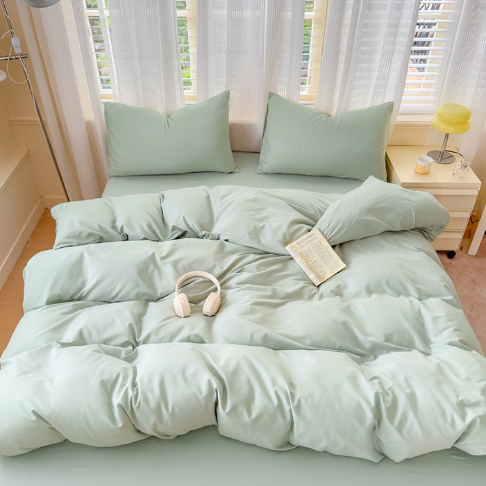 91家纺网 家纺一手货源 找家纺 疆东 【疆东】2026高端100%新疆全棉长绒棉磨毛被套纯色100支纯棉磨毛被套单品件被罩学生单双人被套 M水绿单被套（长绒棉全棉磨毛）