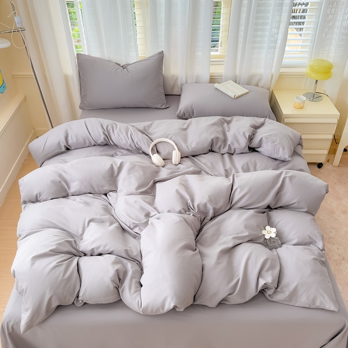 91家纺网 家纺一手货源 找家纺 疆东 【疆东】2026高端100%新疆全棉长绒棉磨毛被套纯色100支纯棉磨毛被套单品件被罩学生单双人被套 M灰色单被套（长绒棉全棉磨毛）