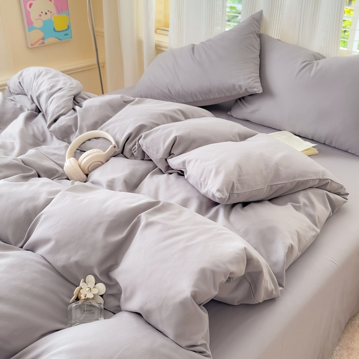 91家纺网 家纺一手货源 找家纺 疆东 【疆东】2026高端100%新疆全棉长绒棉磨毛被套纯色100支纯棉磨毛被套单品件被罩学生单双人被套 M灰色单被套（长绒棉全棉磨毛）