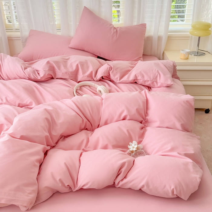 疆东 【疆东】2026高端100%新疆全棉长绒棉磨毛被套纯色100支纯棉磨毛被套单品件被罩学生单双人被套 M粉色单被套（长绒棉全棉磨毛）