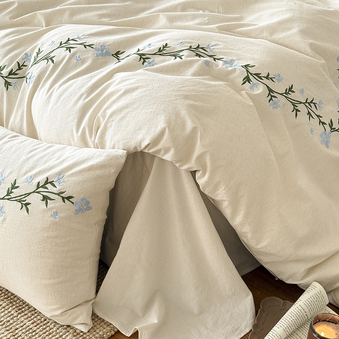 91家纺网 家纺一手货源 找家纺 （总）Mr.pig猪先生水洗棉 2026新款棉麻绣花四件套（展示价格为平台控价，供货价格联系门市）