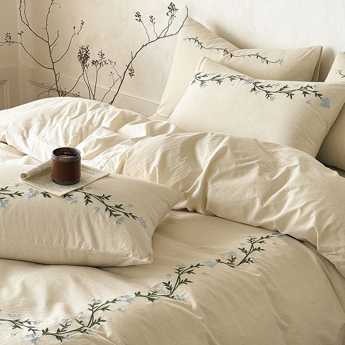 91家纺网 家纺一手货源 找家纺 （总）Mr.pig猪先生水洗棉 2026新款棉麻绣花四件套（展示价格为平台控价，供货价格联系门市）