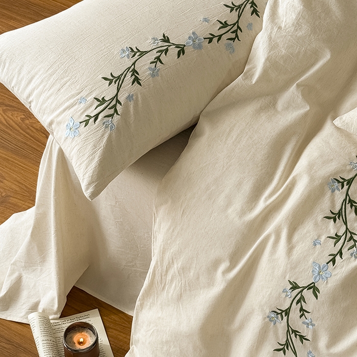 91家纺网 家纺一手货源 找家纺 （总）Mr.pig猪先生水洗棉 2026新款棉麻绣花四件套（展示价格为平台控价，供货价格联系门市）