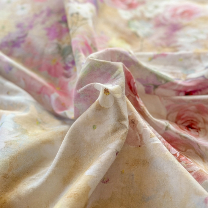 91家纺网 家纺一手货源 找家纺 疆东 2026高端韩版法式公主复古油画风纯棉双层纱四件套赫本浪漫荷叶花边仙女全棉双层纱四件套床上用品被套 南法假日