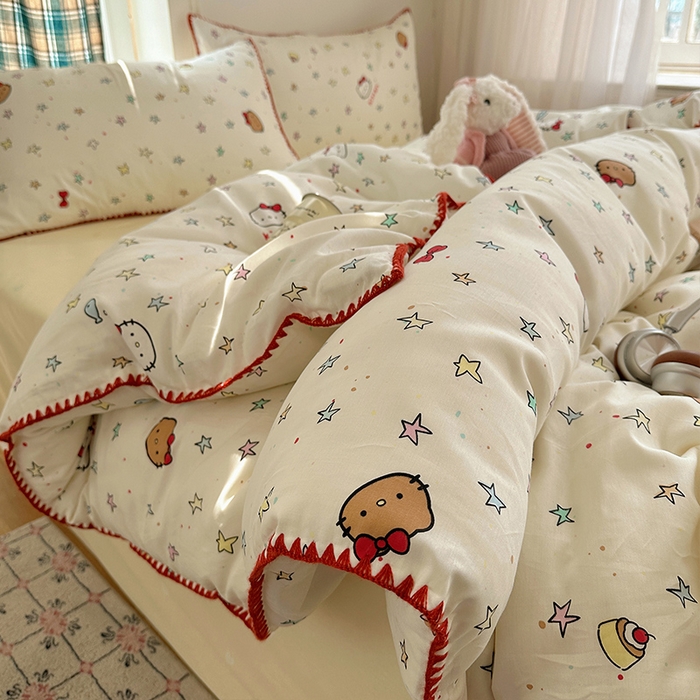 91家纺网 家纺一手货源 找家纺 （总）瑞莱 （持续上新）2026新款全棉纯棉印花贝壳边四件套