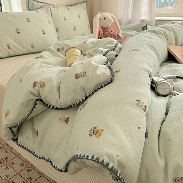 91家纺网 家纺一手货源 找家纺 （总）瑞莱 （持续上新）2026新款全棉纯棉印花贝壳边四件套