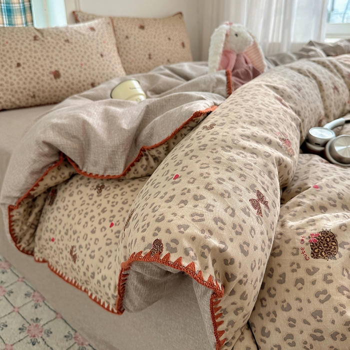 瑞莱 （持续上新）2026新款全棉纯棉印花贝壳边四件套 千禧少女