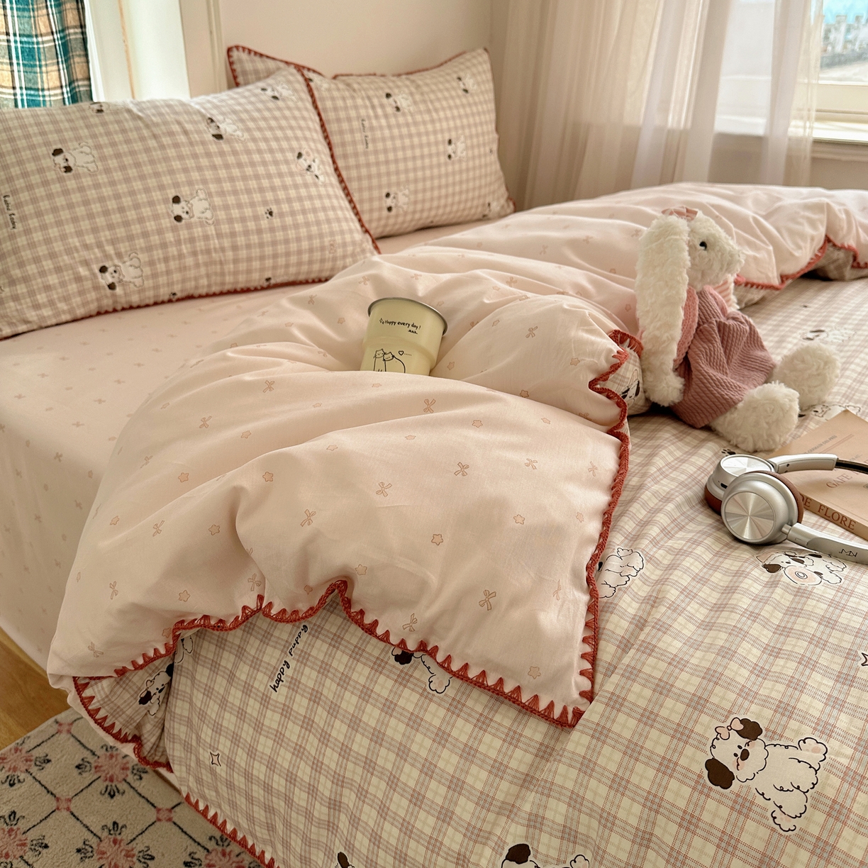 91家纺网 家纺一手货源 找家纺 （总）瑞莱 （持续上新）2026新款全棉纯棉印花贝壳边四件套