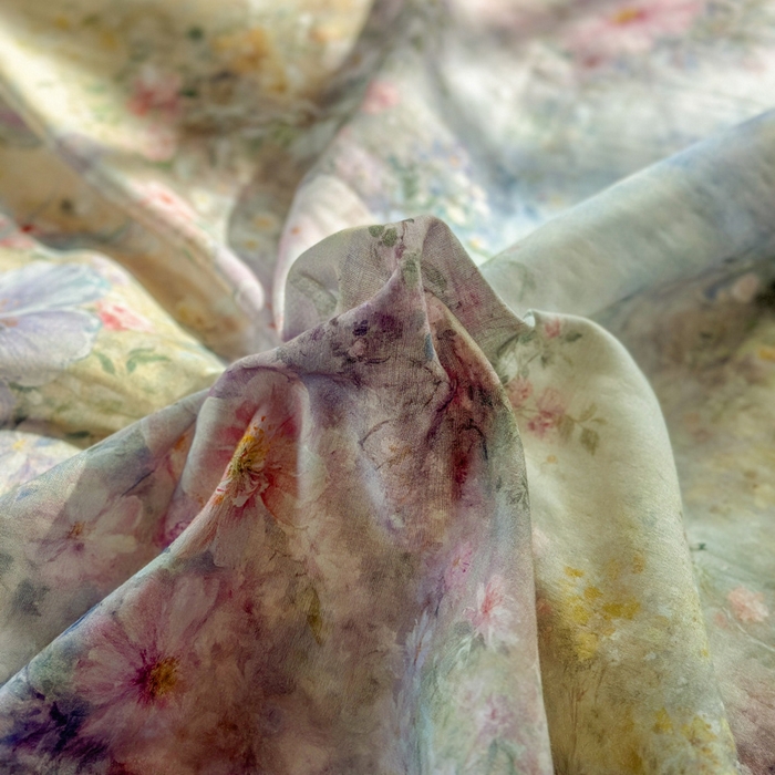 91家纺网 家纺一手货源 找家纺 疆东 2026高端韩版法式公主复古油画风纯棉双层纱四件套赫本浪漫荷叶花边仙女全棉双层纱四件套床上用品被套 仲夏