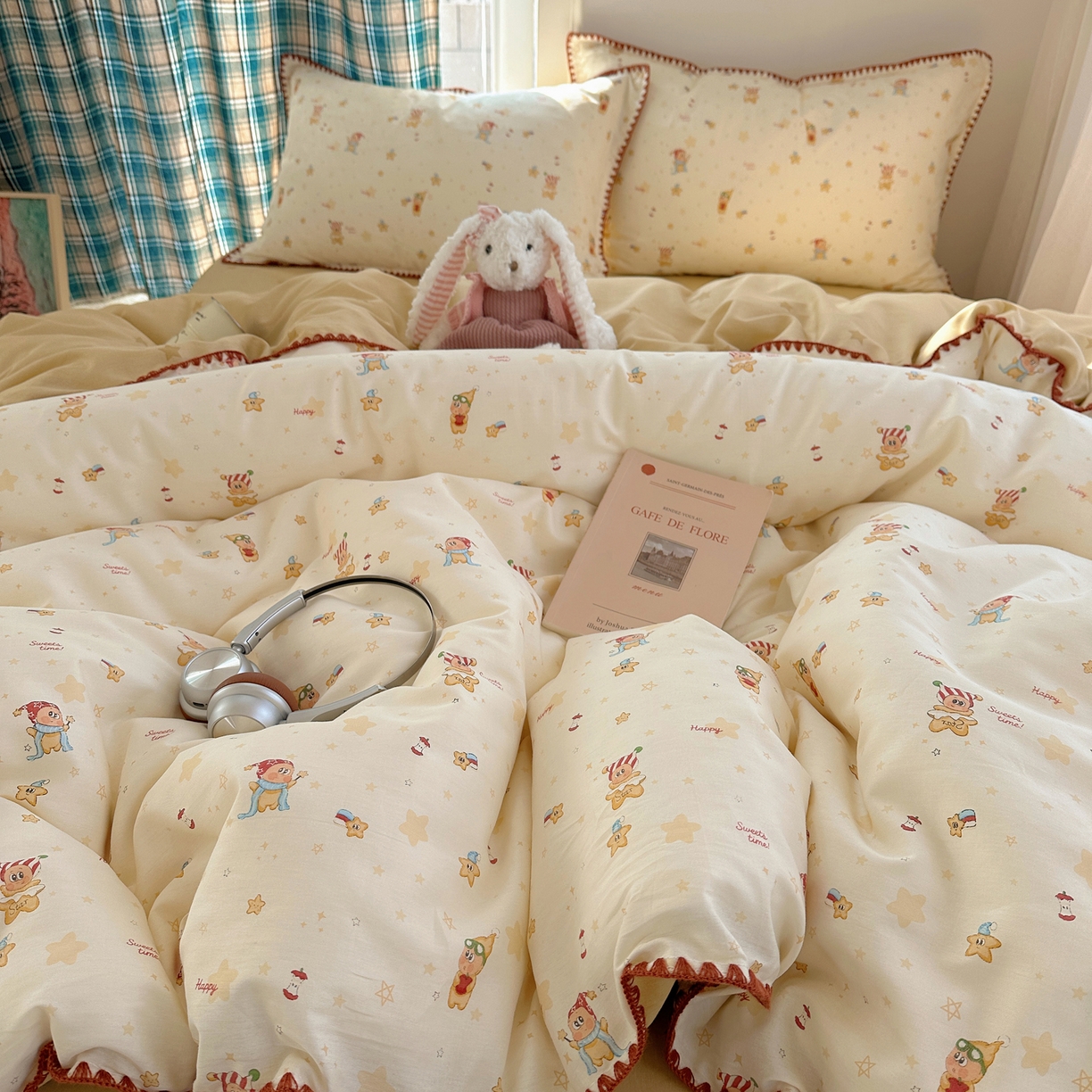 91家纺网 家纺一手货源 找家纺 瑞莱 （持续上新）2026新款全棉纯棉印花贝壳边四件套 小町的家