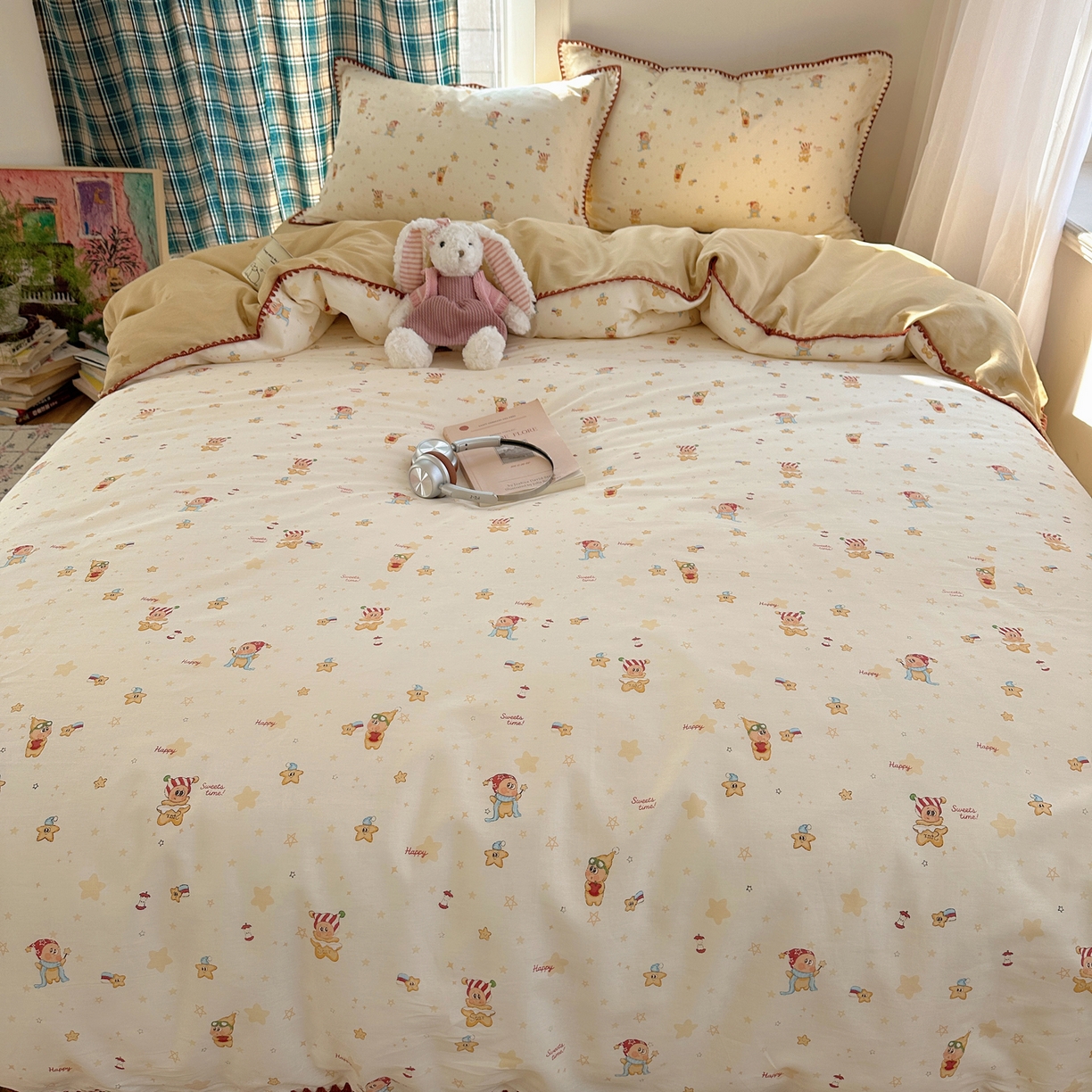 91家纺网 家纺一手货源 找家纺 瑞莱 （持续上新）2026新款全棉纯棉印花贝壳边四件套 小町的家