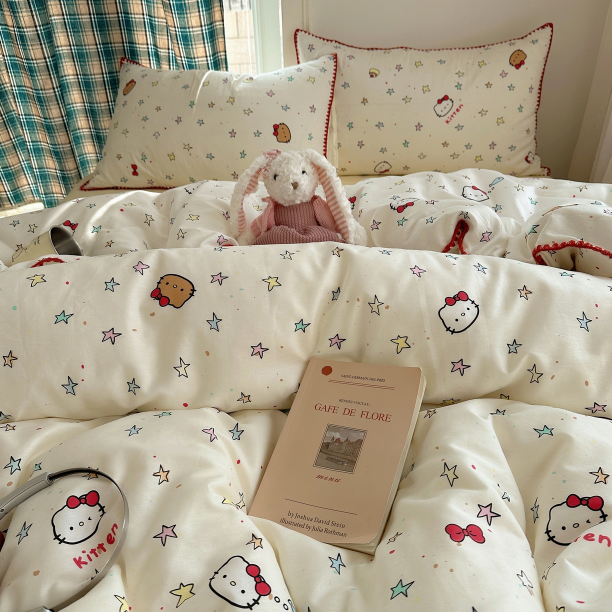 91家纺网 家纺一手货源 找家纺 瑞莱 （持续上新）2026新款全棉纯棉印花贝壳边四件套 星梦凯蒂