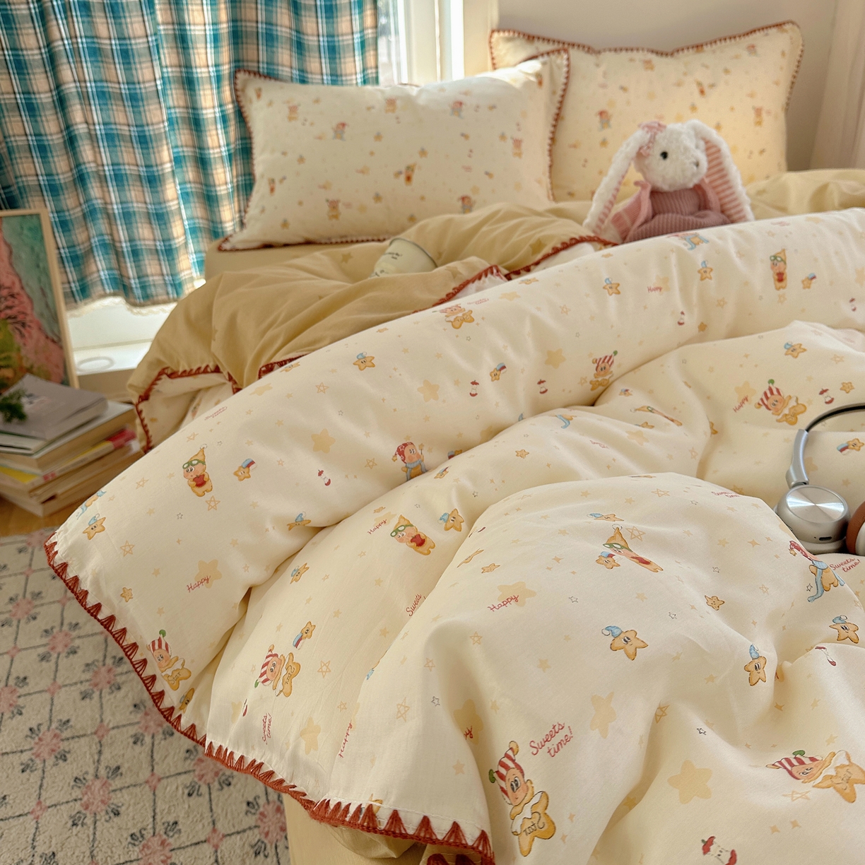 91家纺网 家纺一手货源 找家纺 瑞莱 （持续上新）2026新款全棉纯棉印花贝壳边四件套 小町的家