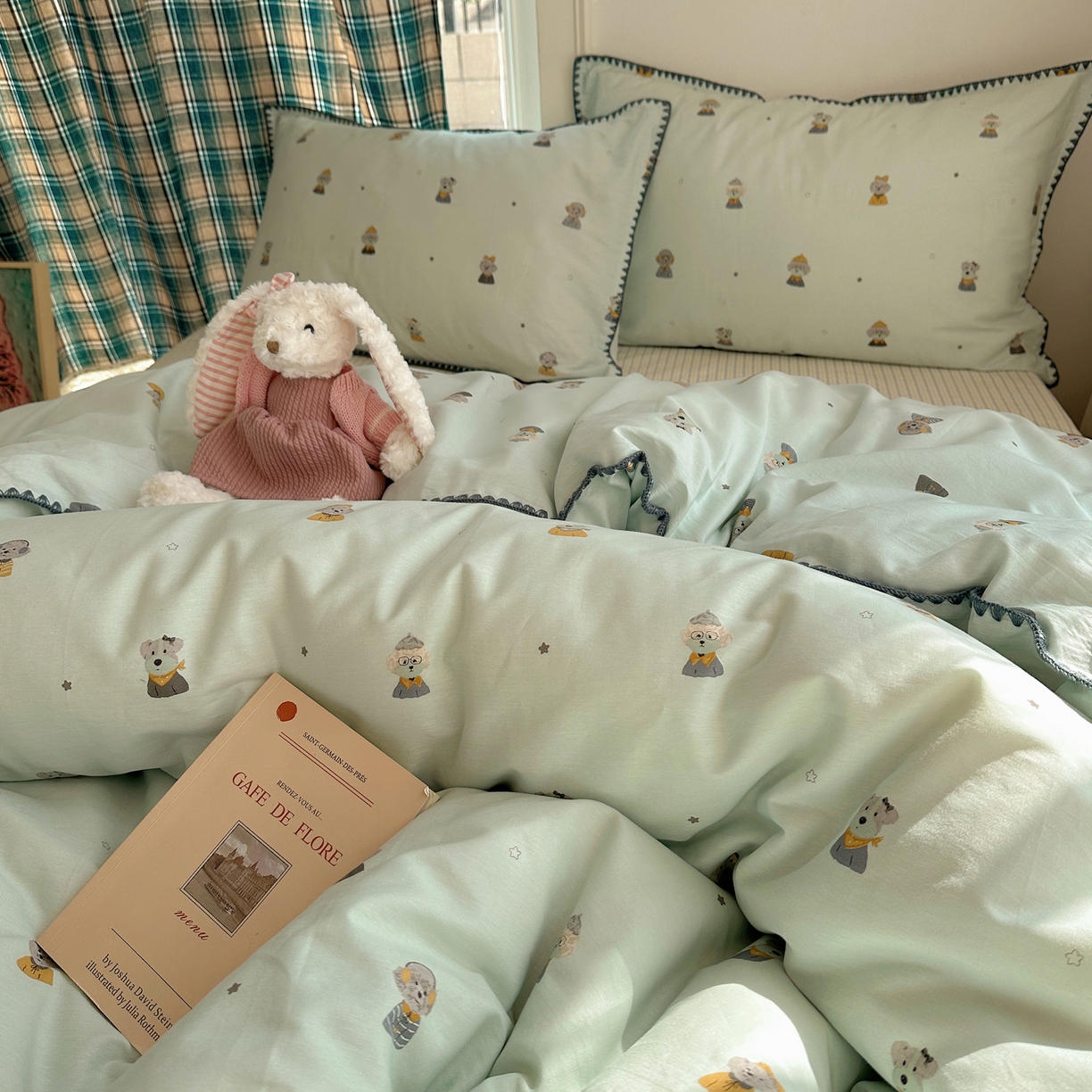 91家纺网 家纺一手货源 找家纺 瑞莱 （持续上新）2026新款全棉纯棉印花贝壳边四件套 星夜柯基