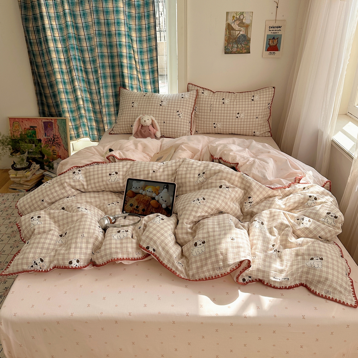 91家纺网 家纺一手货源 找家纺 （总）瑞莱 （持续上新）2026新款全棉纯棉印花贝壳边四件套