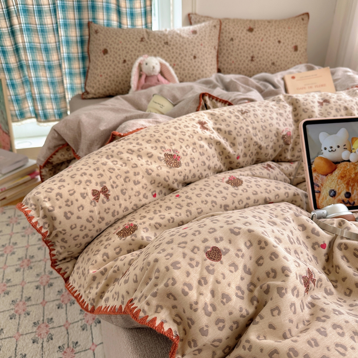 91家纺网 家纺一手货源 找家纺 瑞莱 （持续上新）2026新款全棉纯棉印花贝壳边四件套 千禧少女