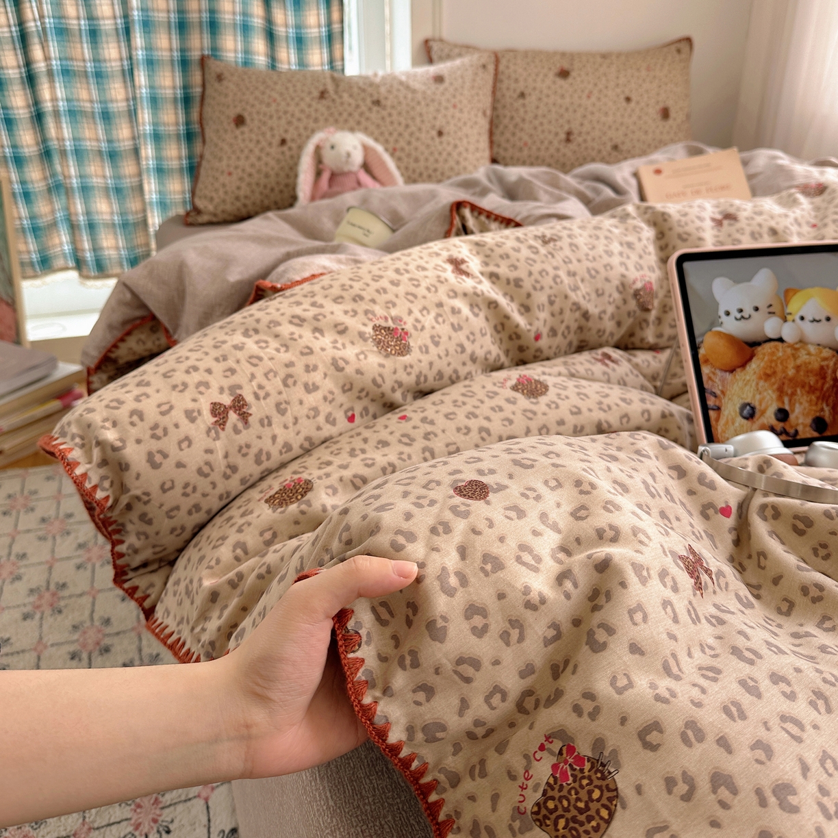 91家纺网 家纺一手货源 找家纺 瑞莱 （持续上新）2026新款全棉纯棉印花贝壳边四件套 千禧少女