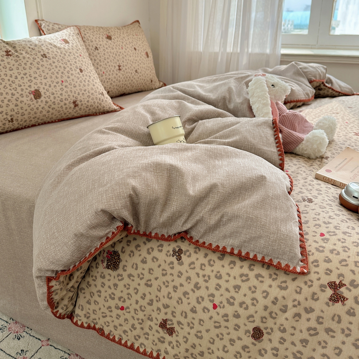 91家纺网 家纺一手货源 找家纺 瑞莱 （持续上新）2026新款全棉纯棉印花贝壳边四件套 千禧少女