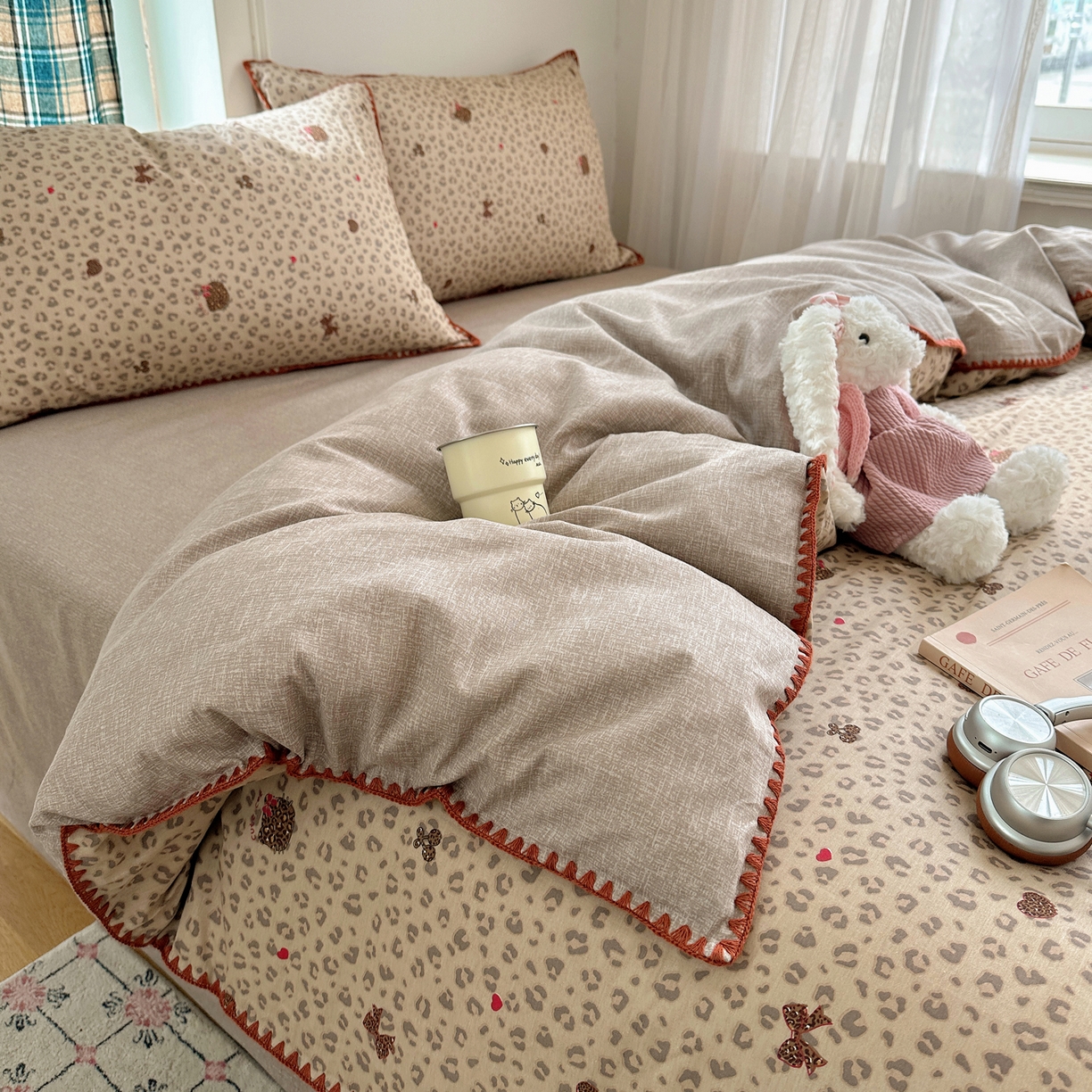 91家纺网 家纺一手货源 找家纺 瑞莱 （持续上新）2026新款全棉纯棉印花贝壳边四件套 千禧少女