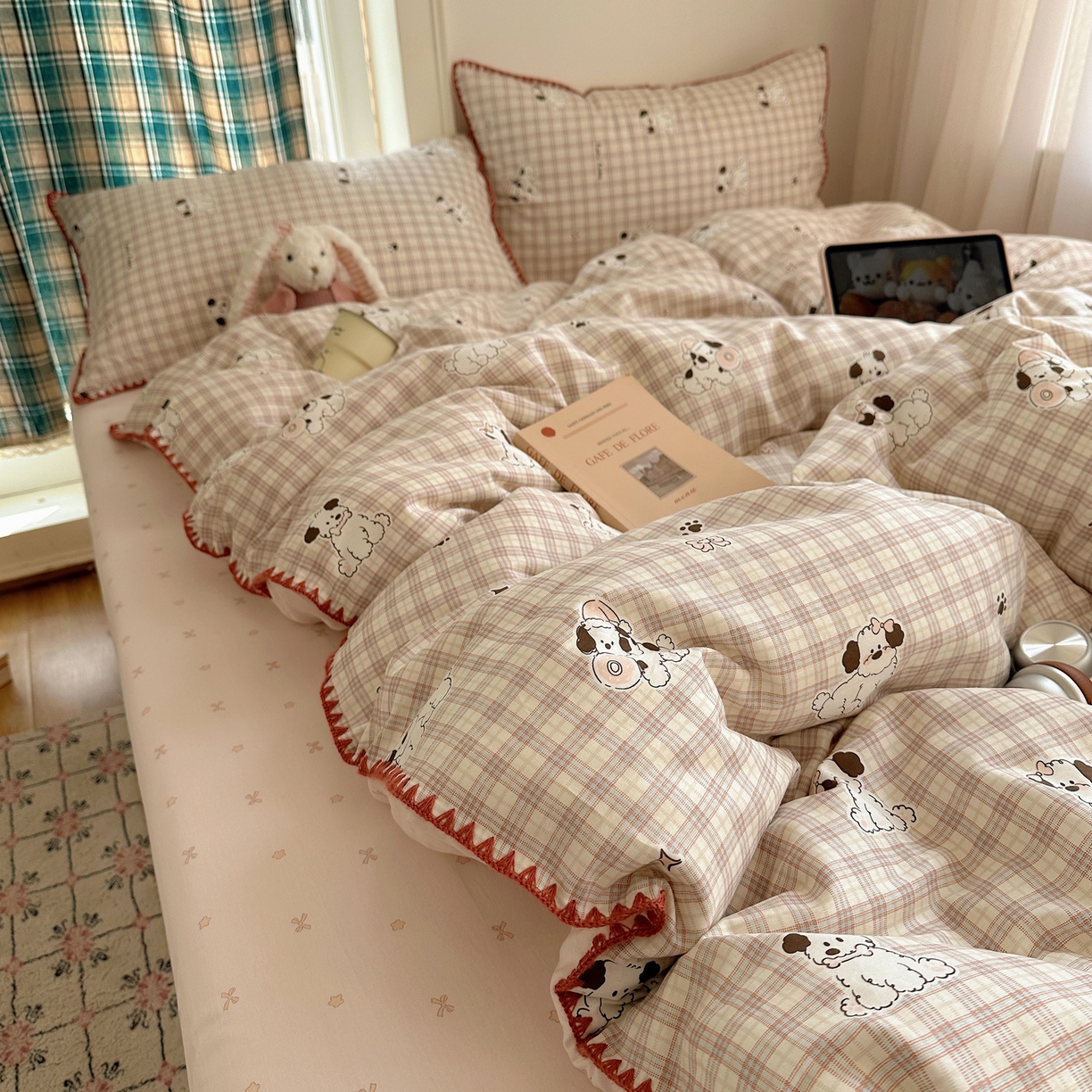 91家纺网 家纺一手货源 找家纺 （总）瑞莱 （持续上新）2026新款全棉纯棉印花贝壳边四件套