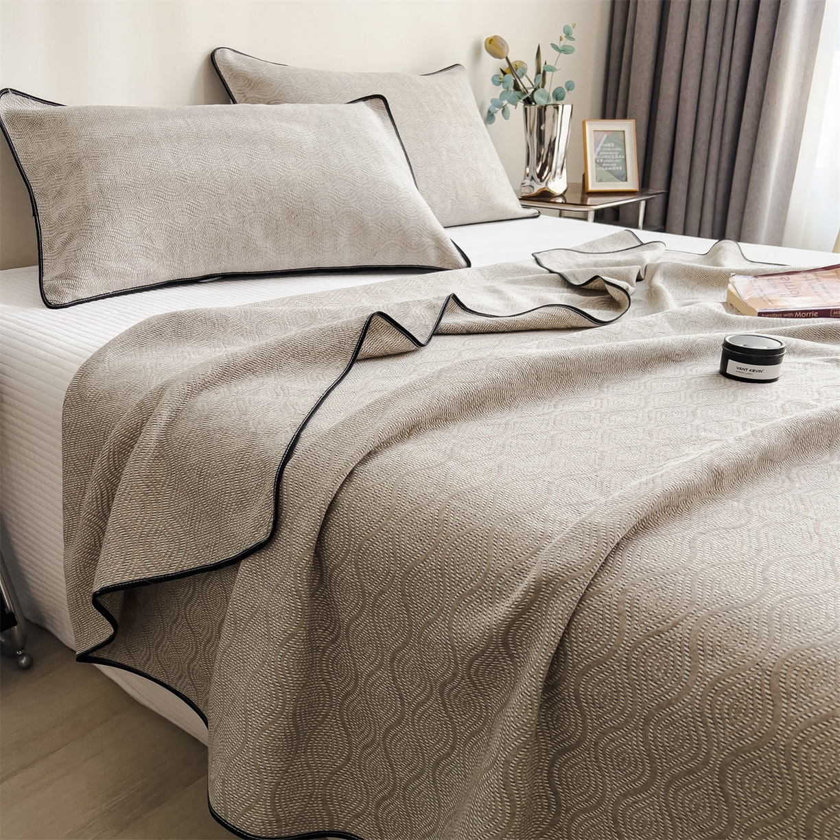 91家纺网 家纺一手货源 找家纺 布凡家居 2026新款全棉纯棉四层纱夏被盖毯床盖午睡毯沙发毯毯子 佩利斯