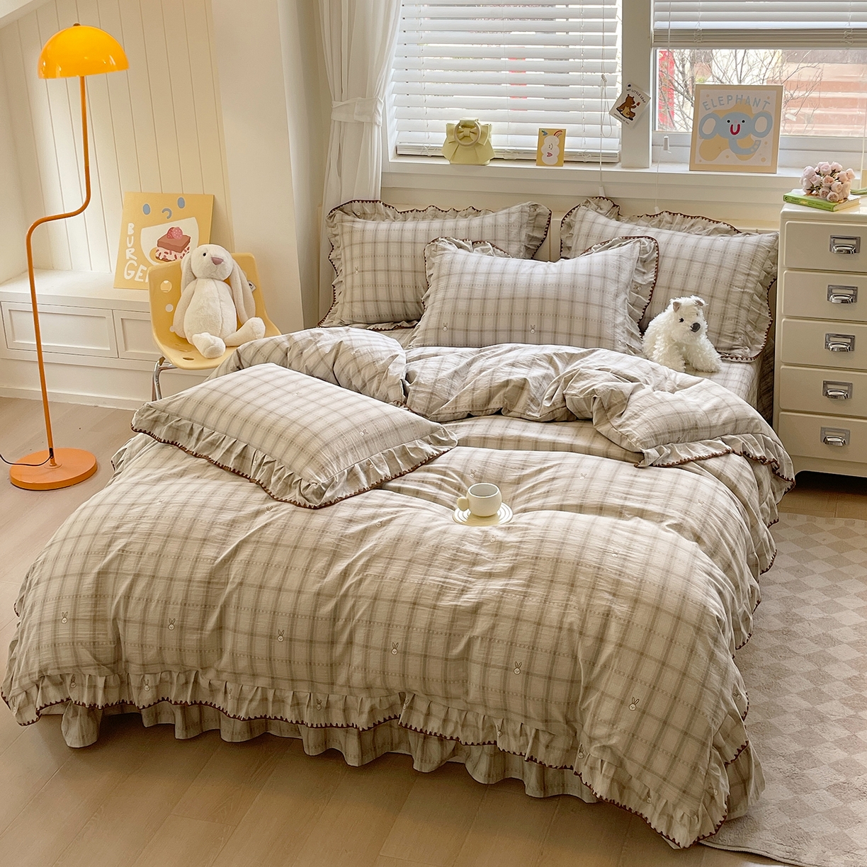 91家纺网 家纺一手货源 找家纺 （总）莱米家纺 2026春夏新款轻奢亲肤韩版贝壳花边床盖四件套