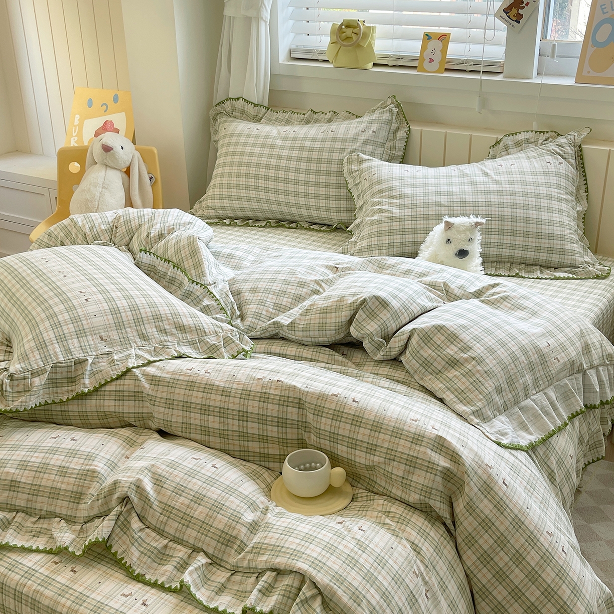 91家纺网 家纺一手货源 找家纺 （总）莱米家纺 2026春夏新款轻奢亲肤韩版贝壳花边床盖四件套