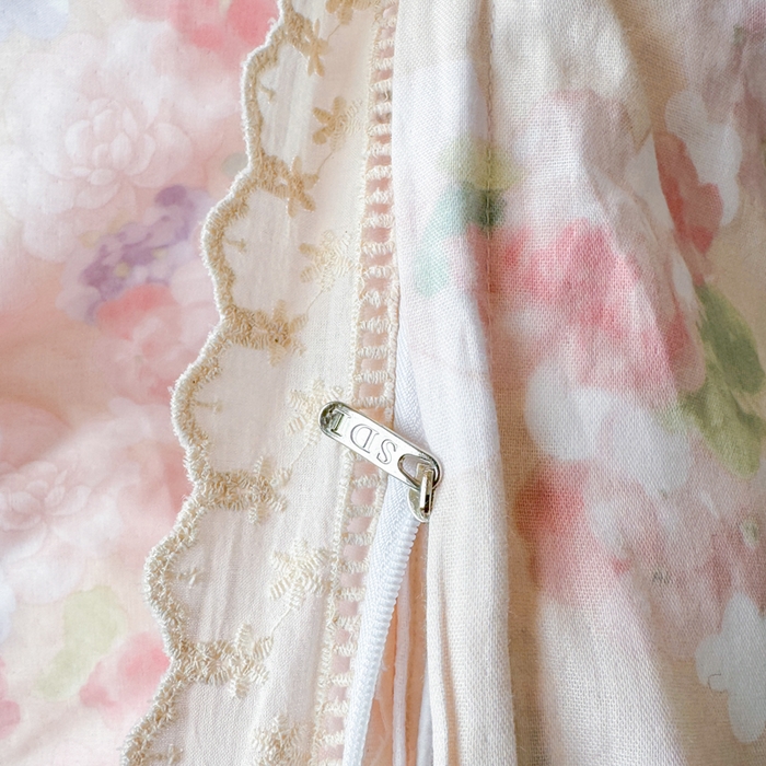 91家纺网 家纺一手货源 找家纺 疆东 【疆东】2026韩版蕾丝花边纯棉全棉双层纱四件套印花纯棉四件套法式赫本木耳花边全棉公主双层纱四件套 夕颜