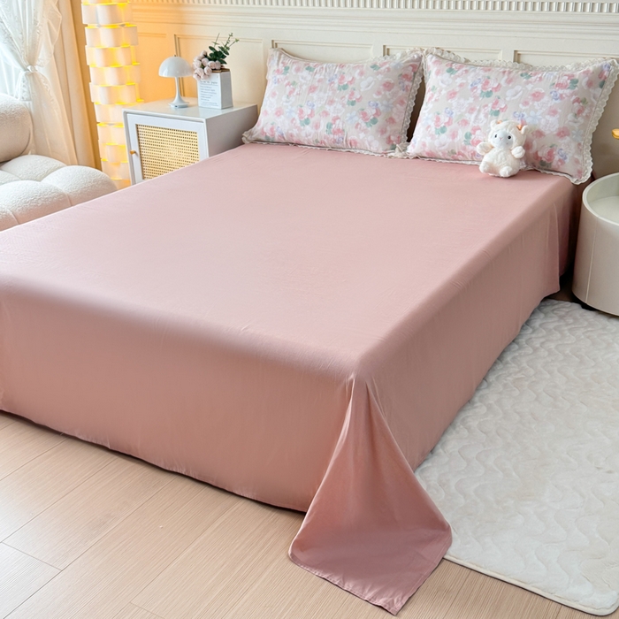 91家纺网 家纺一手货源 找家纺 疆东 【疆东】2026韩版蕾丝花边纯棉全棉双层纱四件套印花纯棉四件套法式赫本木耳花边全棉公主双层纱四件套 夕颜