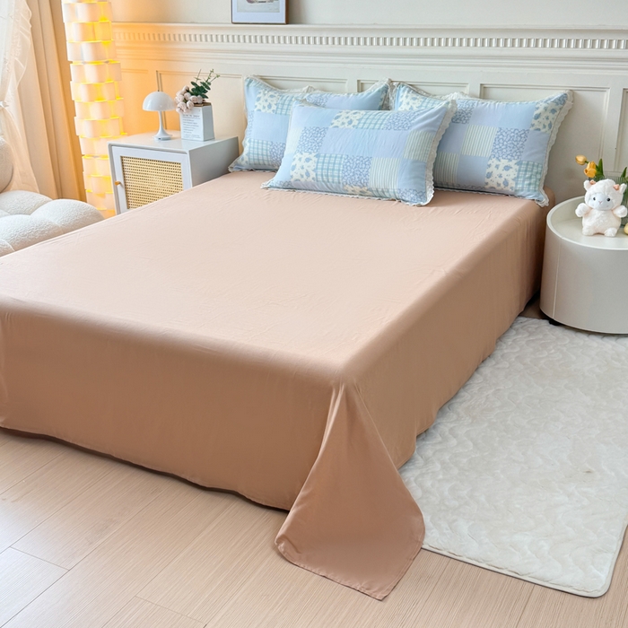 91家纺网 家纺一手货源 找家纺 疆东 【疆东】2026韩版蕾丝花边纯棉全棉双层纱四件套印花纯棉四件套法式赫本木耳花边全棉公主双层纱四件套 海盐气泡蓝