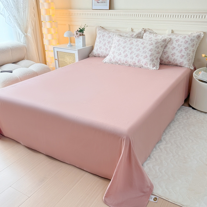 91家纺网 家纺一手货源 找家纺 疆东 【疆东】2026韩版蕾丝花边纯棉全棉双层纱四件套印花纯棉四件套法式赫本木耳花边全棉公主双层纱四件套 白茶