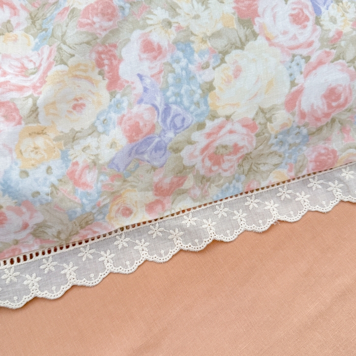 91家纺网 家纺一手货源 找家纺 疆东 【疆东】2026韩版蕾丝花边纯棉全棉双层纱四件套印花纯棉四件套法式赫本木耳花边全棉公主双层纱四件套 玫瑰庄园