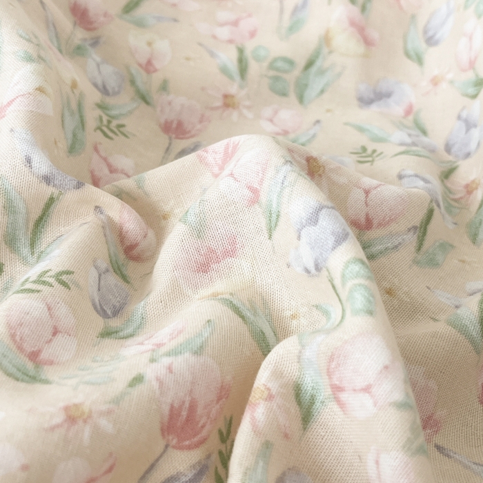 91家纺网 家纺一手货源 找家纺 疆东 【疆东】2026韩版蕾丝花边纯棉全棉双层纱四件套印花纯棉四件套法式赫本木耳花边全棉公主双层纱四件套 小苍兰