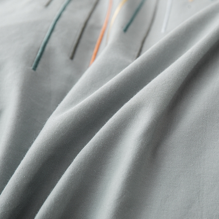 91家纺网 家纺一手货源 找家纺 疆东 疆东2026年纯色高端轻奢长绒棉纯棉全棉刺绣四件套简约素色匹马棉全棉纯棉刺绣花四件套被套床单套件 气质灰