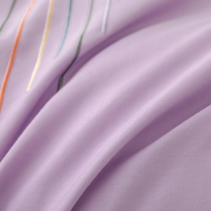 91家纺网 家纺一手货源 找家纺 疆东 疆东2026年纯色高端轻奢长绒棉纯棉全棉刺绣四件套简约素色匹马棉全棉纯棉刺绣花四件套被套床单套件 梦幻紫