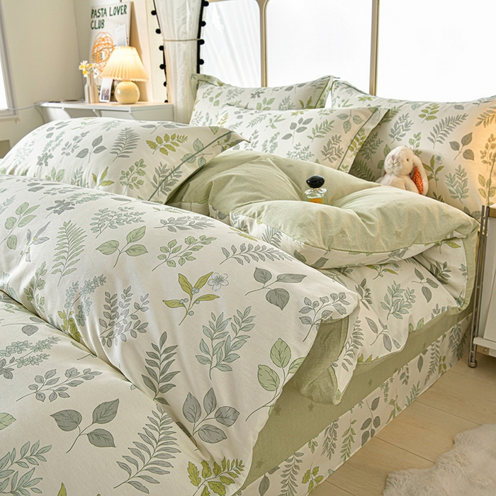 91家纺网 家纺一手货源 找家纺 （总）绘萱家居 2026直播爆款一字绣吊边款纯棉100%全棉四件套印花百分百（喷气高品质）