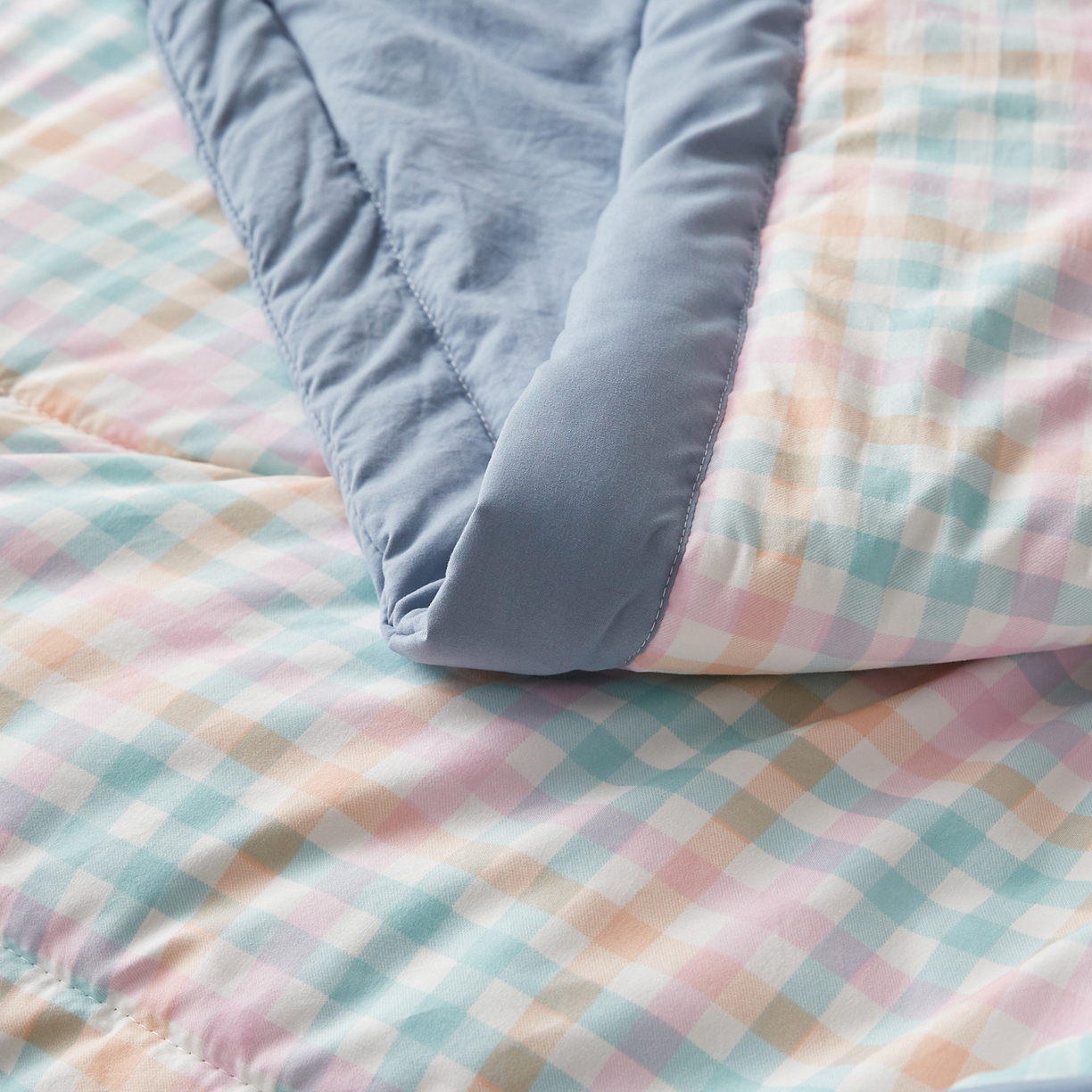 91家纺网 家纺一手货源 找家纺 帕芬鸟家纺 2026新款100%棉花夏凉被空调被夏被四件套-格子系列 冰激凌格