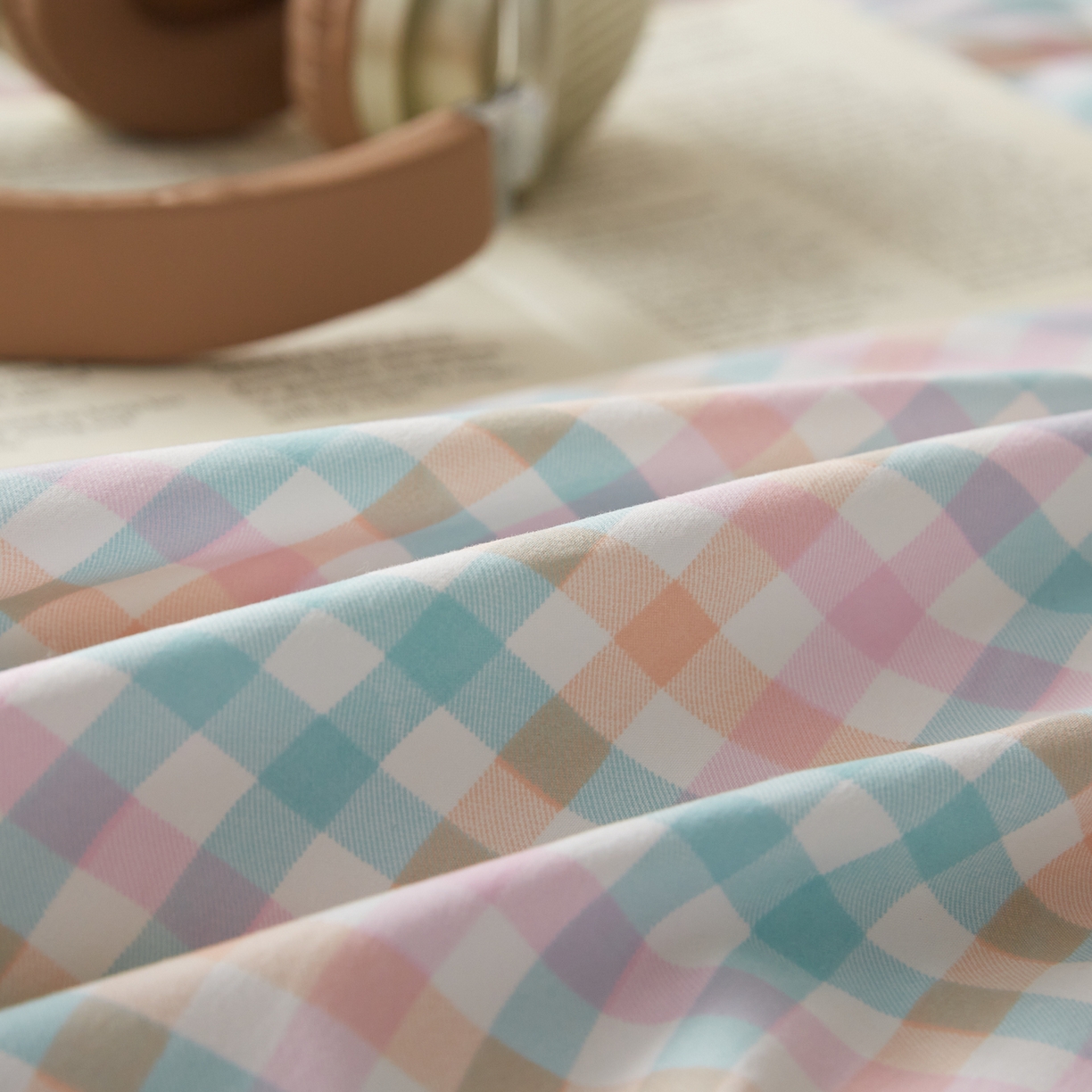 91家纺网 家纺一手货源 找家纺 帕芬鸟家纺 2026新款100%棉花夏凉被空调被夏被四件套-格子系列 冰激凌格