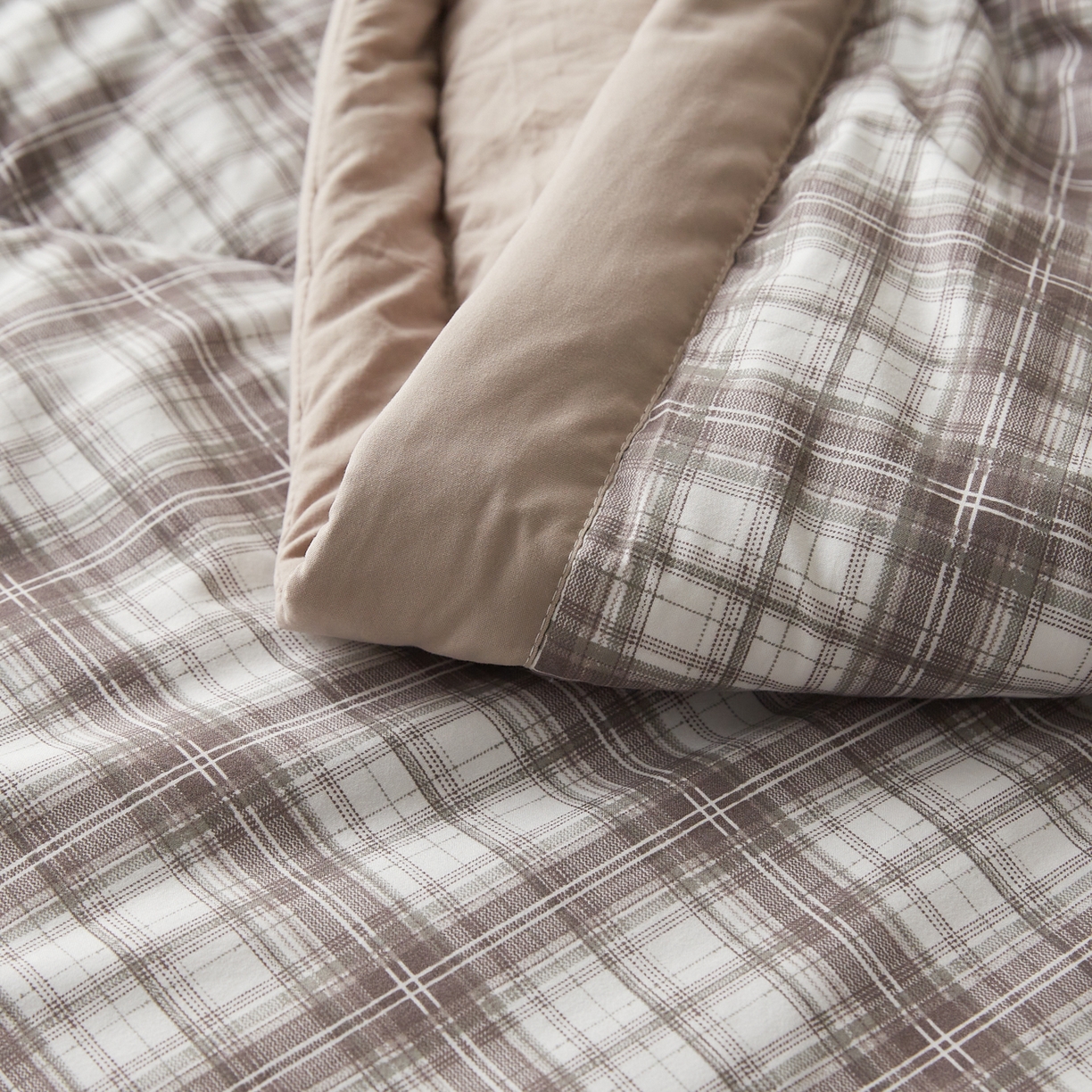 91家纺网 家纺一手货源 找家纺 帕芬鸟家纺 2026新款100%棉花夏凉被空调被夏被四件套-格子系列 格雅灰