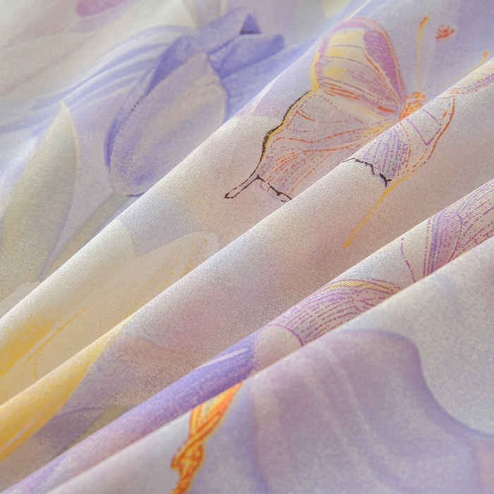 91家纺网 家纺一手货源 找家纺 绘萱家居 2026直播爆款一字绣吊边款纯棉100%全棉四件套印花百分百（喷气高品质）花间私语