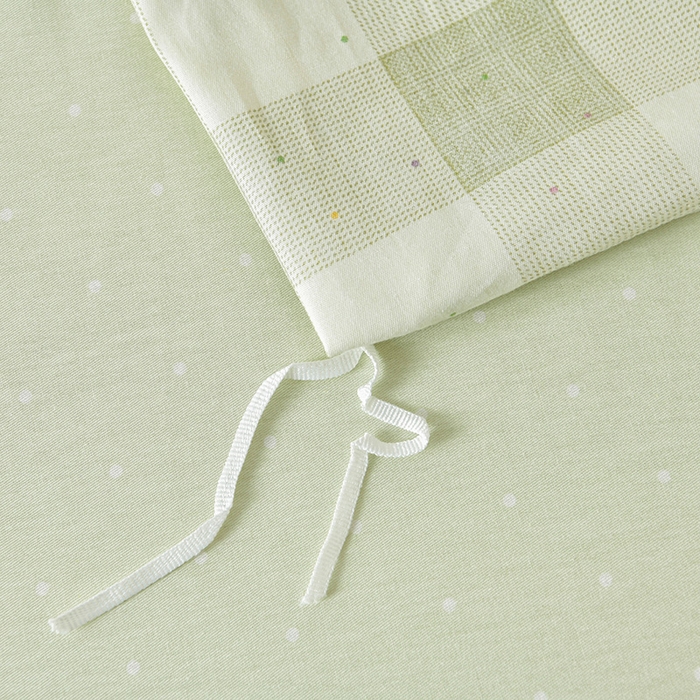 91家纺网 家纺一手货源 找家纺 绘萱家居 2026直播爆款一字绣吊边款纯棉100%全棉四件套印花百分百（喷气高品质）芥绿蝴蝶结