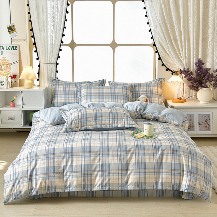 91家纺网 家纺一手货源 找家纺 绘萱家居 2026直播爆款一字绣吊边款纯棉100%全棉四件套印花百分百（喷气高品质）理想生活