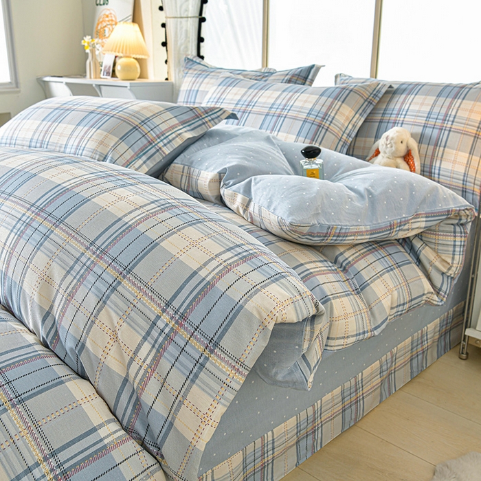 绘萱家居 2026直播爆款一字绣吊边款纯棉100%全棉四件套印花百分百（喷气高品质）理想生活