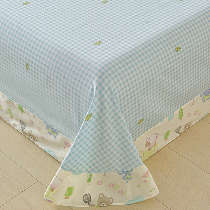 91家纺网 家纺一手货源 找家纺 绘萱家居 2026直播爆款一字绣吊边款纯棉100%全棉四件套印花百分百（喷气高品质）妙趣乐园