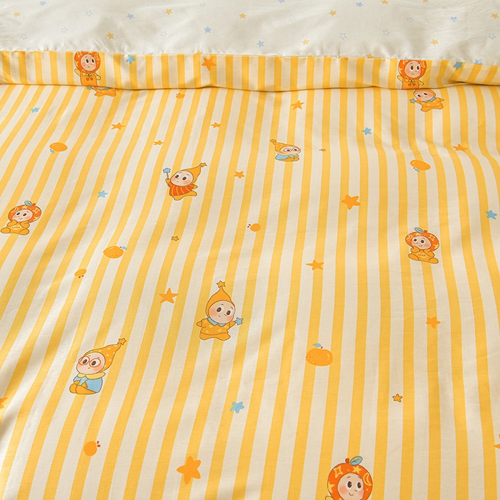 91家纺网 家纺一手货源 找家纺 绘萱家居 2026直播爆款一字绣吊边款纯棉100%全棉四件套印花百分百（喷气高品质）条纹萌星