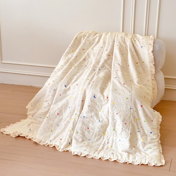 91家纺网 家纺一手货源 找家纺 （总）2026高端法式韩版花边A类母婴级印花全棉双层纱单夏被子清新公主风荷叶边纯棉双层纱夏凉被空调被春秋被