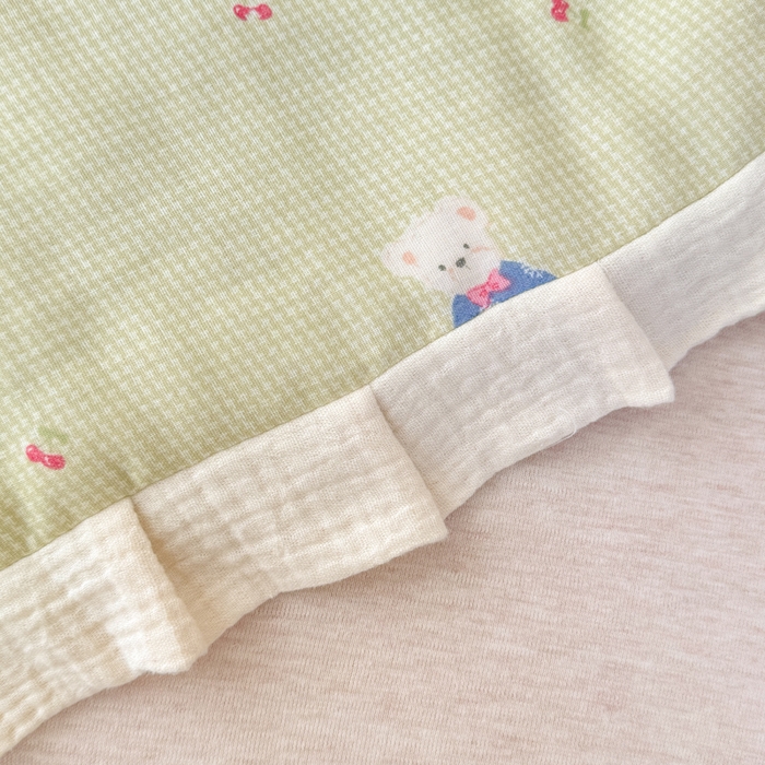 91家纺网 家纺一手货源 找家纺 疆东 2026新款韩版花边A类全棉双层纱单夏被 配包装 领带小熊