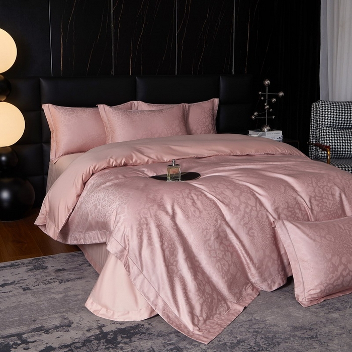 91家纺网 家纺一手货源 找家纺 金纱玉纺家纺 2026春夏新款全棉纯棉提花工艺四件套 豹纹蝶舞-豆沙